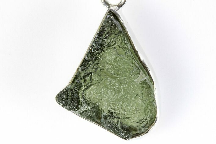 Green Moldavite Tektite Pendant ( g) - Czech Republic #256907